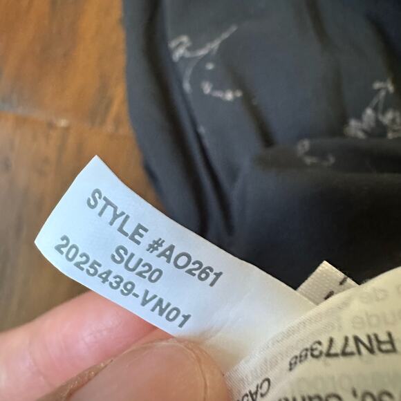 MADEWELL Button Front Day Romper Black Daisies V-Neck SS Boho Peasant - Picture 11 of 13